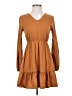 Shein Solid Brown Casual Dress Size S - photo 1