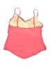Aqua Green Solid Pink Swimsuit Top Size L - photo 2