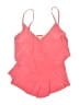 Aqua Green Solid Pink Swimsuit Top Size L - photo 1