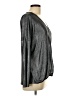 Green Envelope Metallic Silver Long Sleeve Blouse Size L - photo 4