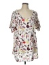 Jessy B 100% Polyester Ivory Short Sleeve Blouse Size L - photo 1