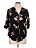 Torrid 100% Rayon Floral Black 3/4 Sleeve Blouse Size Lg Plus (0) - photo 1