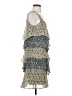 Bethany 100% Polyester Paisley Blue Casual Dress Size 4 - photo 4