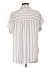 The Workshop 100% Rayon Stripes Ivory Short Sleeve Blouse Size L - photo 2
