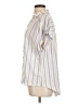 The Workshop 100% Rayon Stripes Ivory Short Sleeve Blouse Size L - photo 5