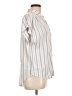 The Workshop 100% Rayon Stripes Ivory Short Sleeve Blouse Size L - photo 4
