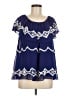 MM Couture 100% Polyester Blue Short Sleeve Blouse Size M - photo 1