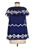 MM Couture 100% Polyester Blue Short Sleeve Blouse Size M - photo 2