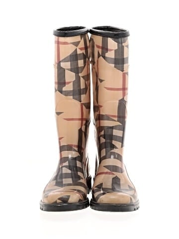 Burberry Abstract Check Rubber Rain Boots (view 2)