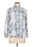 BeachLunchLounge 100% Viscose Tweed Blue Long Sleeve Blouse Size L - photo 1