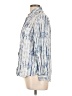 BeachLunchLounge 100% Viscose Tweed Blue Long Sleeve Blouse Size L - photo 5