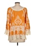 Democracy 100% Cotton Orange 3/4 Sleeve Blouse Size XS - photo 2