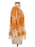 Democracy 100% Cotton Orange 3/4 Sleeve Blouse Size XS - photo 4