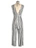 Saltwater LUXE 100% Rayon Stripes Silver Jumpsuit Size M - photo 2