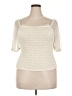 Torrid 100% Polyester Ivory Short Sleeve Top Size 3X Plus (3) - photo 1