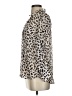 Express 100% Polyester Animal Print Ivory Silver Long Sleeve Blouse Size S - photo 5