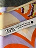Zara Paisley Multi Color Orange 3/4 Sleeve Blouse Size XS - photo 7