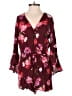 Express 100% Rayon Floral Burgundy Romper Size S - photo 1