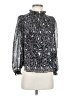Bar III 100% Polyester Animal Print Silver Long Sleeve Blouse Size XXS - photo 1