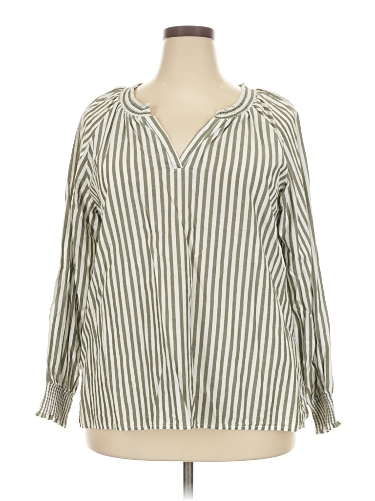 Pre-owned Maurices Long Sleeve Blouse In Green