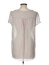 Pleione Polka Dots Gray Short Sleeve Blouse Size L - photo 2
