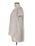 Pleione Polka Dots Gray Short Sleeve Blouse Size L - photo 5