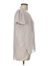 Pleione Polka Dots Gray Short Sleeve Blouse Size L - photo 4