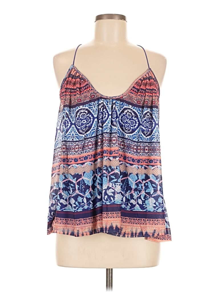 Pre-owned Bebe Tank Top Blue Halter Neckline Tops