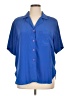 Christian Dior 100% Polyester Blue Short Sleeve Blouse Size 16 - photo 1