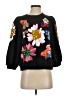 Essentials 100% Cotton Floral Black Pullover Sweater Size 0 - photo 1