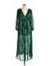 AaKaa 100% Polyester Paisley Green Casual Dress Size M - photo 1