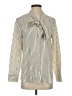 dalia 100% Polyester Stripes Ivory Long Sleeve Blouse Size S - photo 1