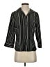 Fred David Stripes Black 3/4 Sleeve Blouse Size S - photo 1