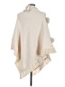 Coco + Carmen 100% Acrylic Ivory Tan Poncho One size - photo 2