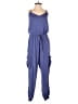 She + Sky 100% Polyester Solid Blue Jumpsuit Size S - photo 1