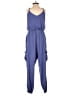 She + Sky 100% Polyester Solid Blue Jumpsuit Size S - photo 2
