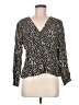 A New Day 100% Rayon Animal Print Black Long Sleeve Blouse Size M - photo 1