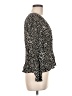 A New Day 100% Rayon Animal Print Black Long Sleeve Blouse Size M - photo 4
