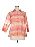Valerie Stevens Stripes Orange 3/4 Sleeve Button-Down Shirt Size 1X - photo 1