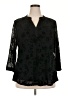 Timeson Black 3/4 Sleeve Blouse Size XXL - photo 1