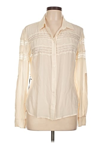 Bebe Long Sleeve Silk Top (view 1)