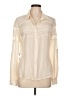 Bebe 100% Silk Ivory Long Sleeve Silk Top Size L - photo 1