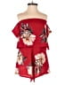 Missguided 100% Polyester Floral Red Romper Size 0 - photo 1