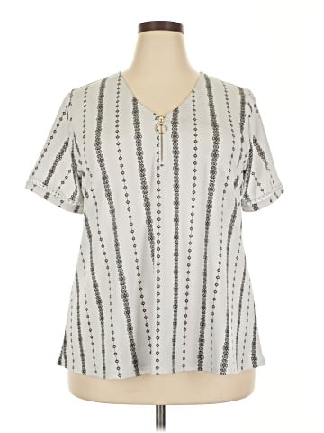 Flower & Feather Short Sleeve Blouse (view 1)
