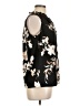 Merona 100% Polyester Floral Black Long Sleeve Blouse Size L - photo 4