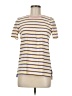 Boden 100% Cotton Stripes Ivory Short Sleeve Turtleneck Size 6 - photo 1