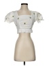 Shein 100% Cotton White Short Sleeve Blouse Size 2 - photo 1