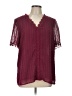Unbranded 100% Polyester Burgundy Short Sleeve Blouse Size L - photo 1