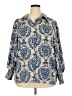 Unbranded 100% Polyester Paisley Blue Long Sleeve Blouse Size 2X - photo 1
