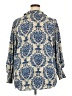 Unbranded 100% Polyester Paisley Blue Long Sleeve Blouse Size 2X - photo 2